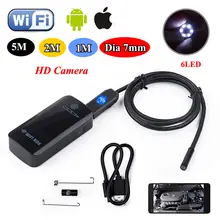 Free shipping!WiFi BOX 7mm Wifi Endoscope Borescope Inspection Video Camera 200mAh for ios 7 Android 1M/2M/5M