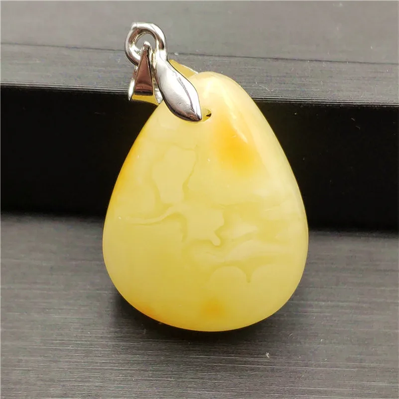

Necklace Pendant Natural Amber For Jewelry 25x19x9mm Water Drop Fashion Women Gemstone For Romantic Gift Crystal Healing Pendant