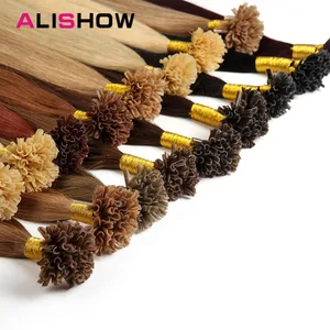 Alishow fusion Наращивание волос 1 г/пряди волосы remy Предварительно скрепленные кератиновые наращивание волос на кератиновой капсуле для ногтей 50 s/pack - изображение
