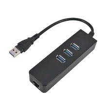 Высокоскоростной 3 порта Usb 3,0 концентратор 10/100/1000 Мбит/с к Rj45 Gigabit Ethernet Lan проводной сетевой адаптер конвертер для Mac