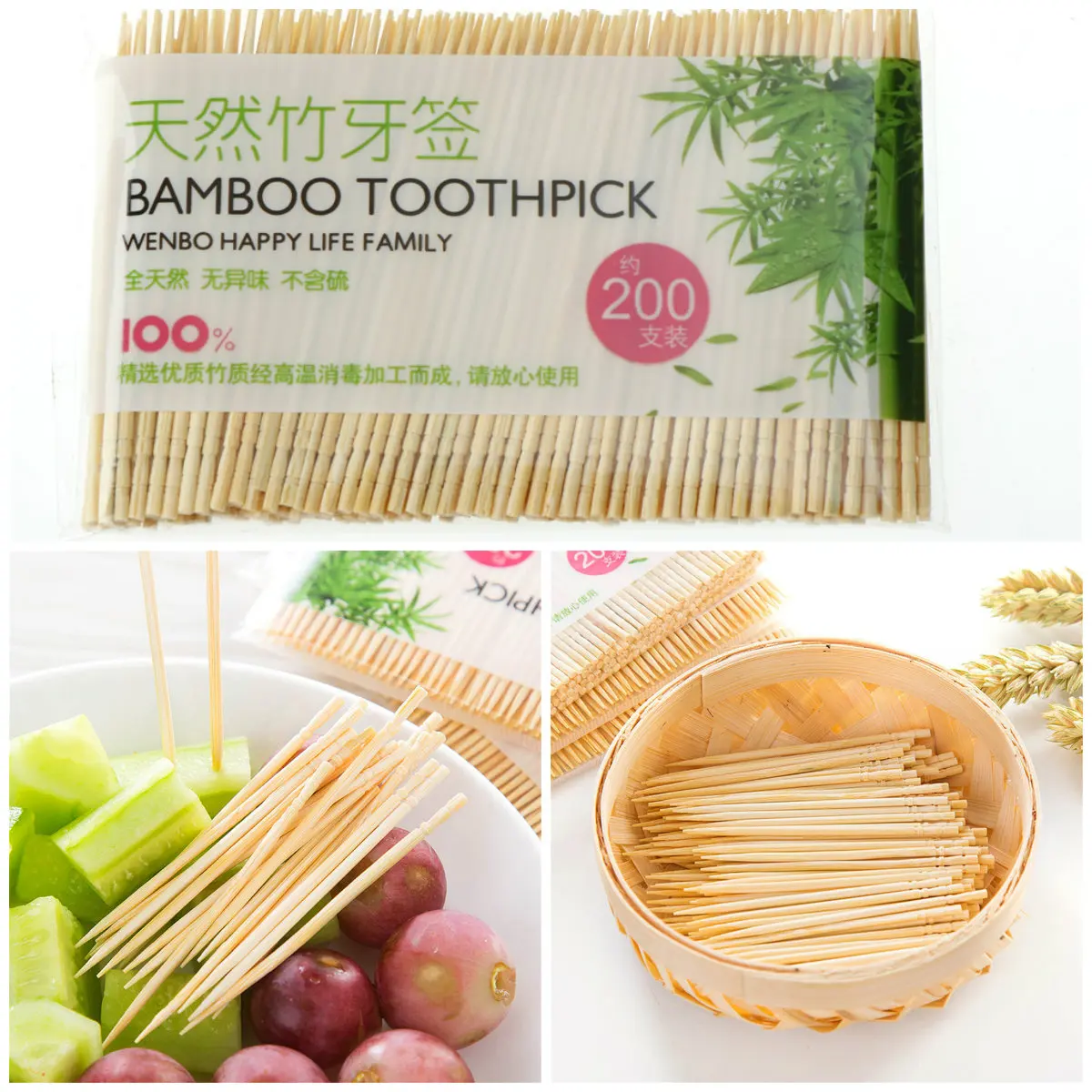 

200PCs/ Bag Disposable Wood Tandenstokers Dental Natural Bamboo Toothpick For Home Restaurant Hotel Products Toothpicks Tools