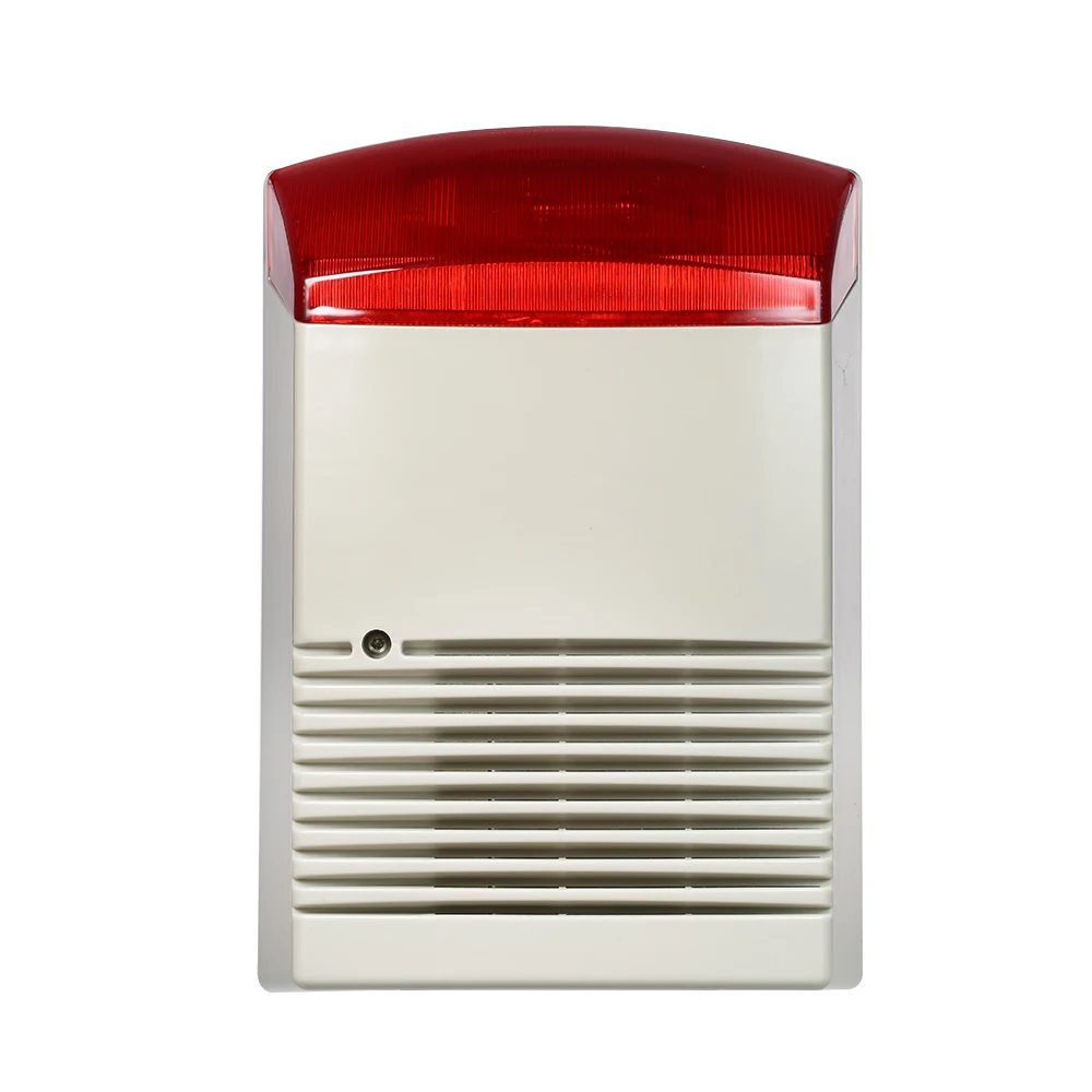 Wired Strobe Siren Sound Light Alarm Red Flashlight Horn 120dB Loud Alarm Sound Speaker Outdoor Waterproof for Fire Alarm