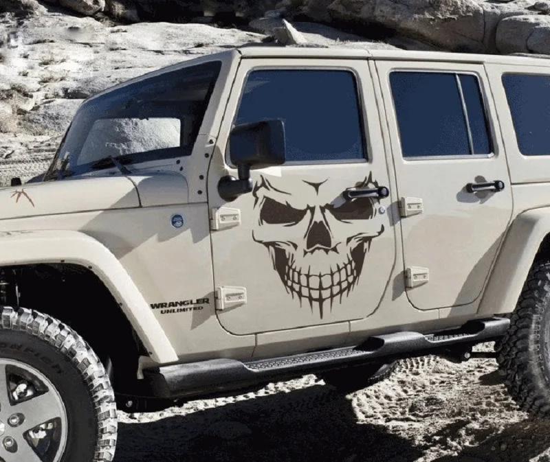 

1 PC Big Size 40x36CM Punisher Skull Head car sticker Engine hood door window truck Car styling Reflective decals and stickers