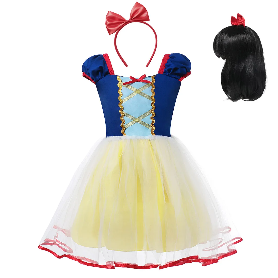 

Fancy Toddler Girls Fashion Casual Clothes Kids Snow White Halloween Cosplay Clothing Dress Children Summer Party Princess Frock