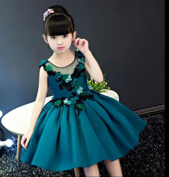 

High Quality Girl Summe Dress Tulle Flower Girl Dresses For Weddings Party Princess Ball Gown Appliques First Communion Gown