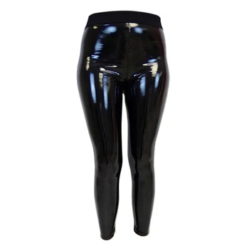 

Womens Sexy Black Pants Slim Soft Strethcy Shiny Wet Look Faux Leather Ladies Leggings Trousers TY66