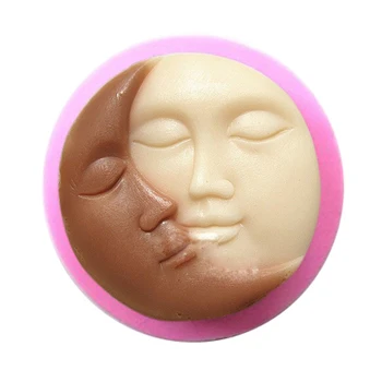 

Moon Face cooking tools Mask chocolate ice mold Decorating Silicone soap Mold baking Fondant candy Sugar Craft DIY Cake F0751