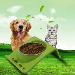 Pet Puppy Dog Cat Feeder миски из нержавеющей стали миски для еды Pet Feeder контейнер для воды с антискользящим кронштейном для кошек еда