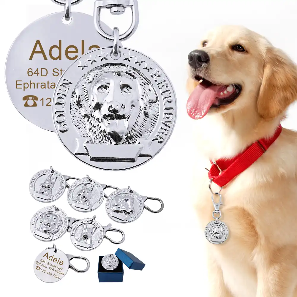 Pet Collars Leashes Personalized Handmade Dog Custom Pet Id Jewelry Pet Name Dog Collar Pendant Dog Pets Custom Pet Supplies