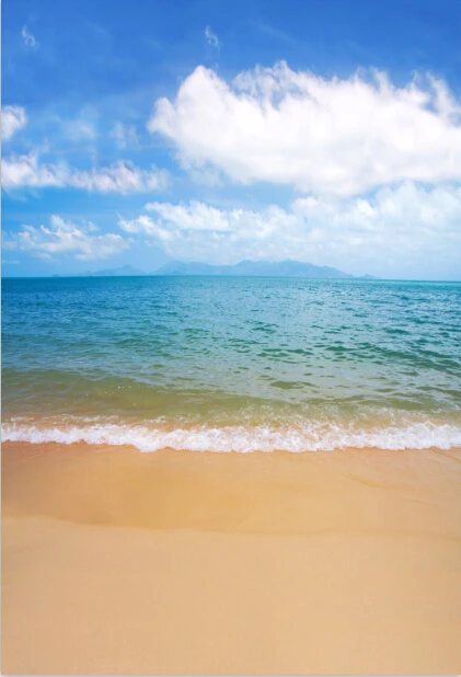 

Vinyl Photography Bacground Clouds Sky Summer Blue Sea Waves Sand Beach Customed Backdrops for Photo Studio F-1310