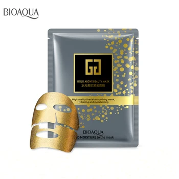 

Bioaqua Brand 5pcs/lot Gold Facial Mask BLACK Essence Hyaluronic Acid Gel Anti Aging Wrinkle Hydrating Moisturizing Skin Care