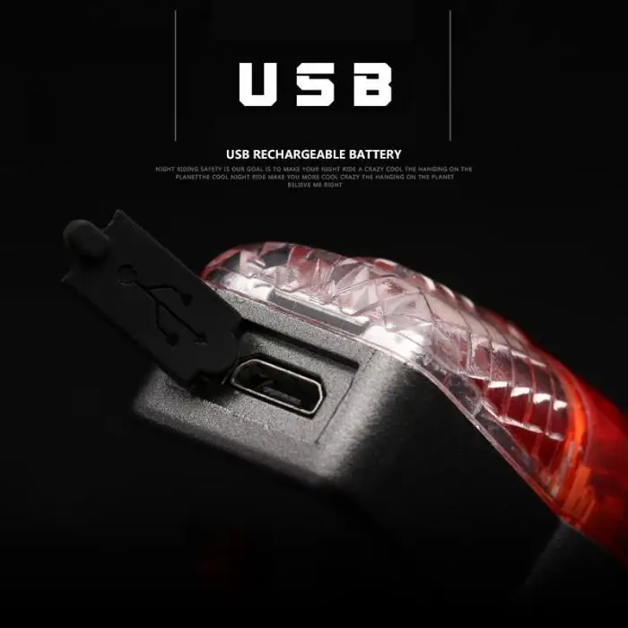 Высокий светодиодный задний фонарь для велосипеда USB Перезаряжаемый ультра яркий велосипед Водонепроницаемый Предупреждение ющие