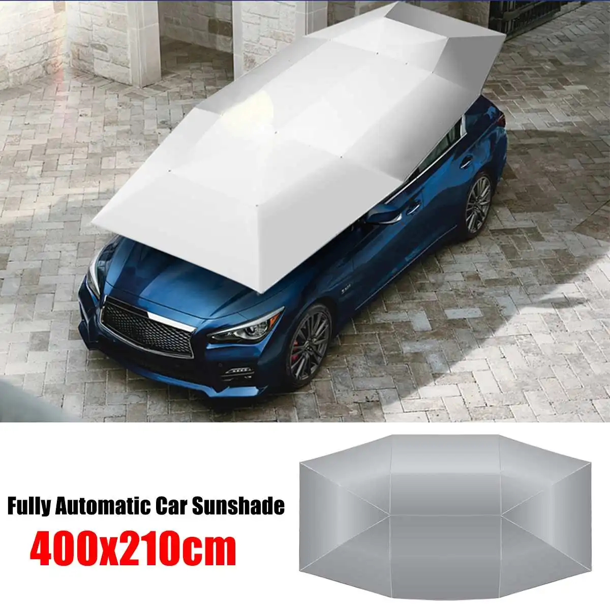 

400x210cm Remote Automatic Car Umbrella Sunshade Tent Roof Cover Anti-UV Hot Protection Outdoor Protector Sun Shade Summer