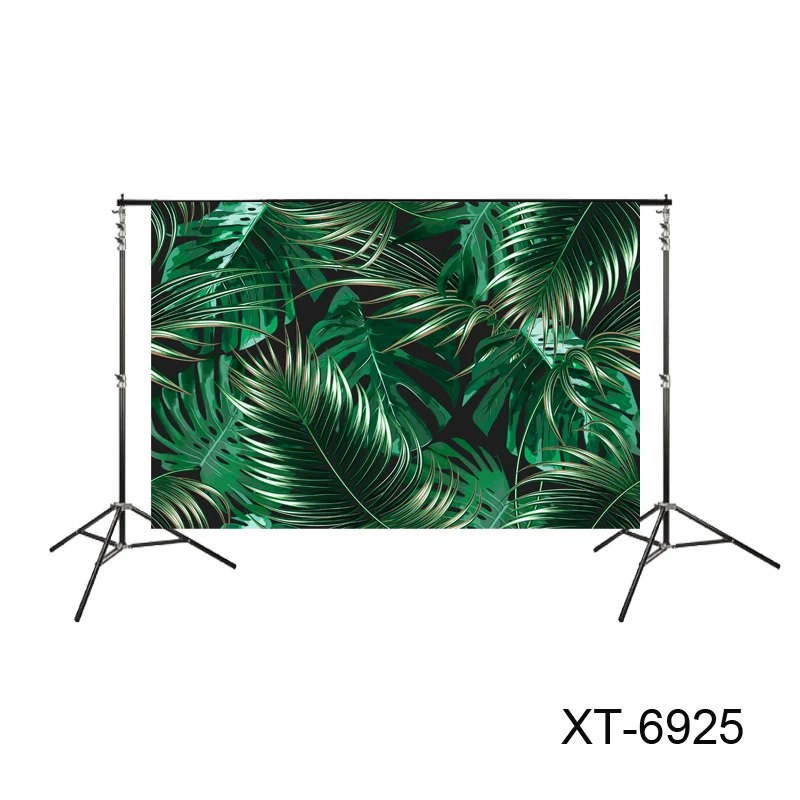 Tropical Jungle palm leaves pattern backdrops thickets bright green tropical leaf monstera background dessert table Decoration