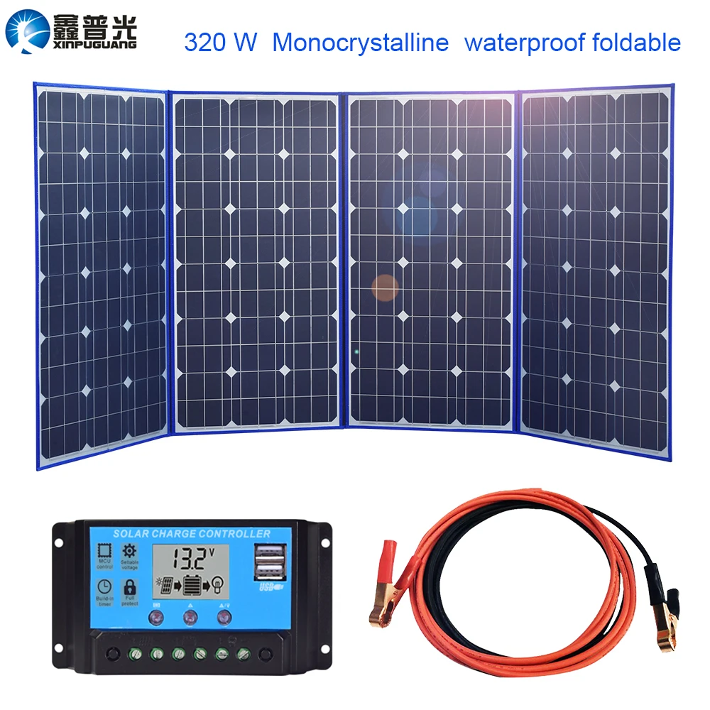 

320w 300w 6v/12v solar panel flexible foldable home kit portable battery charger outdoor usb 5v for RV car camping travel China