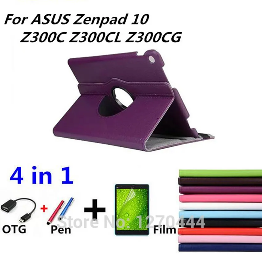 360 Rotating Litchi skin Leather case capa para cover for ASUS Zenpad 10 Z300C Z300CL Z300CG