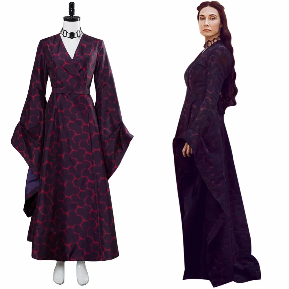 

Game of Thrones Cosplay Melisandre Costume Season 8 Melisandre Cosplay Red Hexagon Dress Halloween Carnival Party Costume Custom