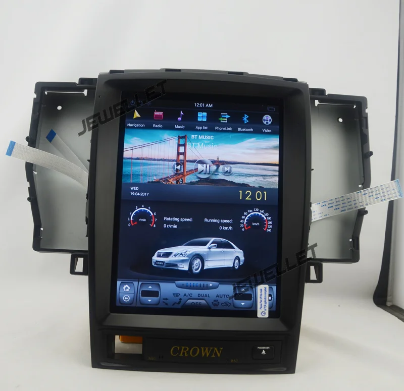 

10.4" tesla style vertical screen android 6.0 Quad core Car GPS video Navigation for Toyota Crown 2003-2008
