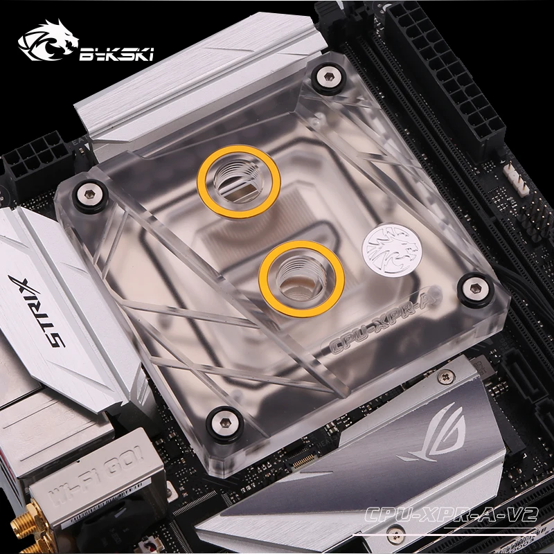 Bykski cpu водяное охлаждение радиаторный блок для INTEL LGA1150 1151 1155 1156 2011X99 прозрачный с RGB жидкостной системой охлаждения