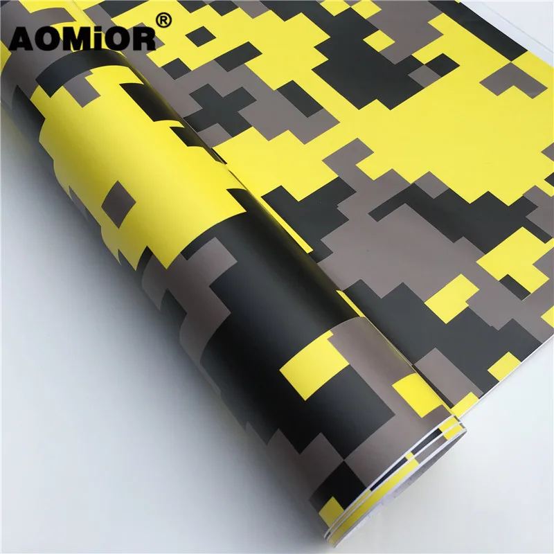 Yellow Digital Camo Vinyl Wrap Film (10)