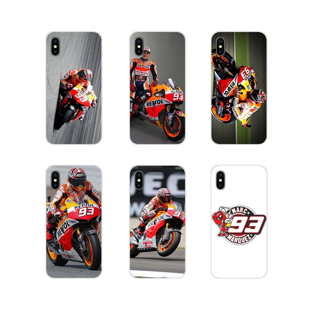 Marc Marquez Moto Gp 93 Art Pattern For Samsung Galaxy S4 S5 MINI S6 S7 edge S8 S9 S10 Plus Note 3 4 5 8 9 Transparent TPU Cover