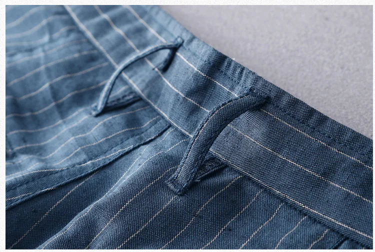 2019 новый дизайн летние льняные и хлопковые шорты мужские брендовые полосатые шорты мужские повседневные модные синие полосы короткие
