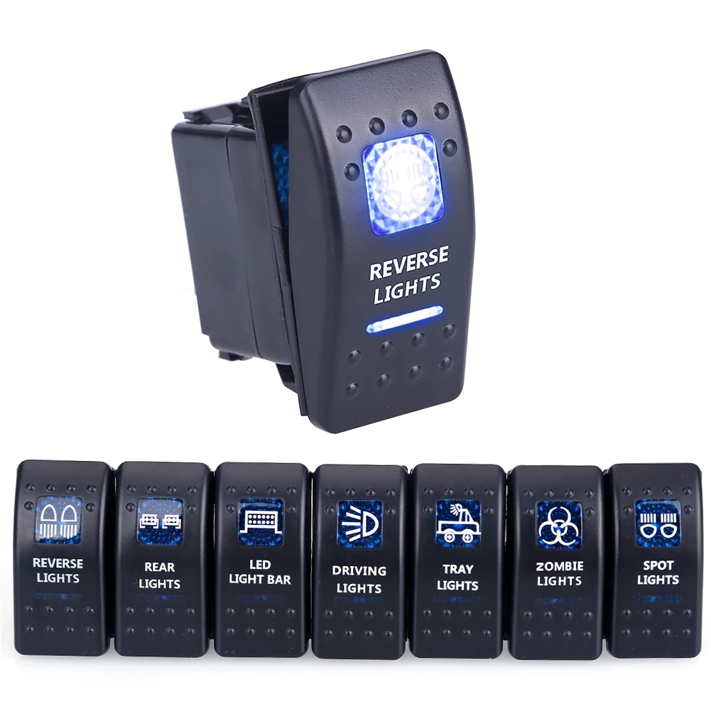 

1PC 12v 24V Waterproof Led Car Switch Boat Truck Light Toggle Switch Toggle Rocker Reverse Rear Light Switch 5pin