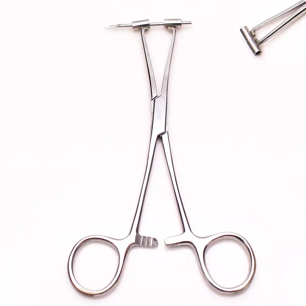 Flat Needle Pipe Pliers Ear Lip Nose Nail Puncture Tweezers Body Piercing Tools | Красота и здоровье