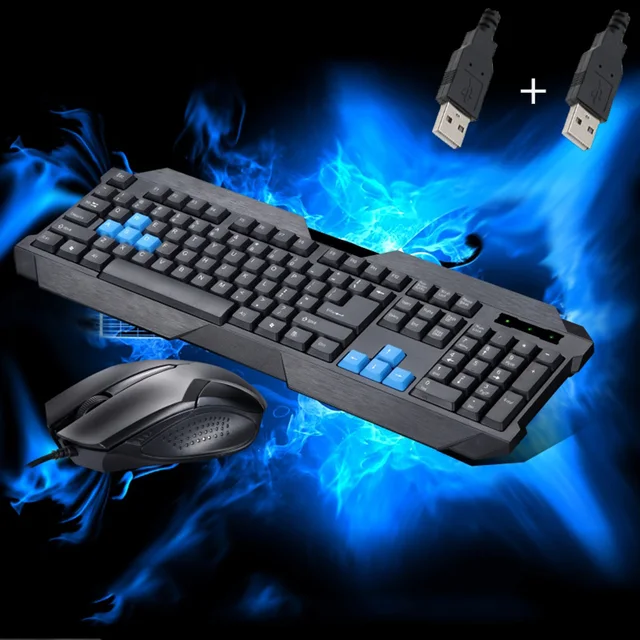 Waterproof USB/PS 2 Wired Keyboard Mouse Combos Ergonomic Mice Gaming