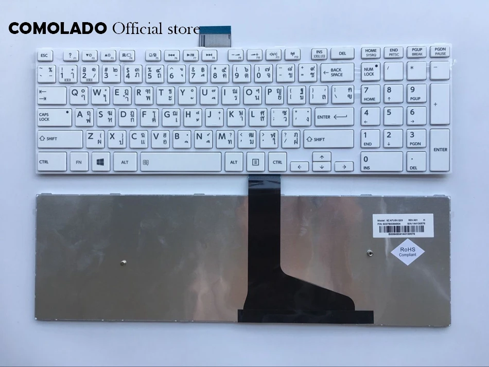 TI Thailand Keyboard for TOSHIBA L50 L50-A C50 C50D C50-A C55D S55D-A S55DT-A white keyboard TI Layout