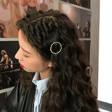 Французские винтажные геометрические заколки Bobby для женщин и девочек, роскошные искусственные жемчужные контрастные стразы, заколки для волос, Весенняя боковая заколка для волос