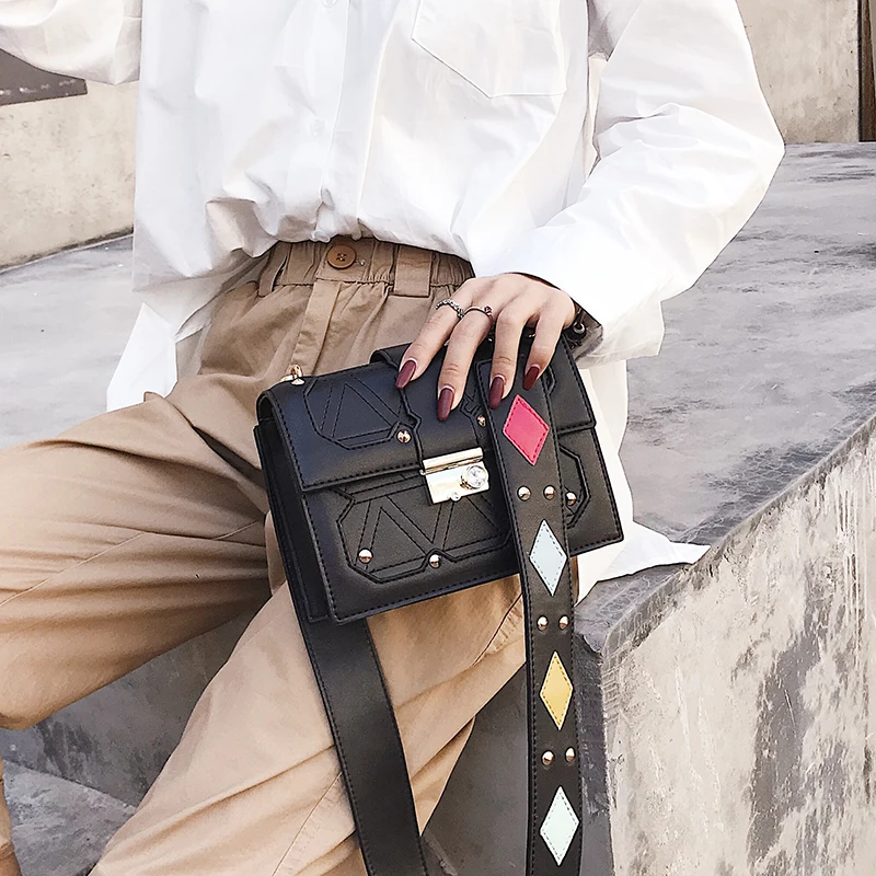 Роскошная сумка, Новая модная женская квадратная сумка, качественная женская дизайнерская сумка из искусственной кожи, сумка через плечо со стразами