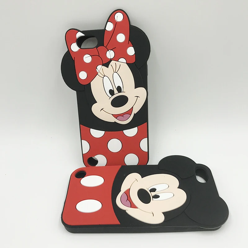 

For ipod touch 6 case Mickey Minnie Mouse Case 3D Cartoon cute Case For Apple iPod Touch 5 5th 6 6th Cover Bowknot Soft Silicone