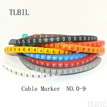 500 шт. EC-1 Маркер кабельной проводки от 0 до 9 для кабеля Размеры 2.5mm2 Цветной