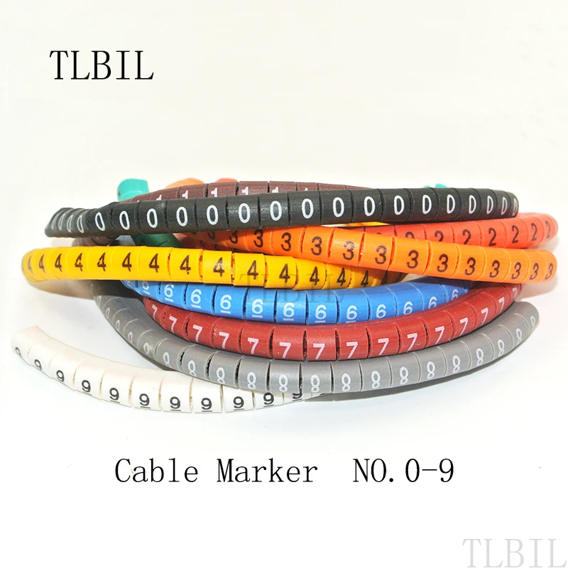 

500pcs EC-1 Cable Wire Marker 0 to 9 For Cable Size 2.5mm2 Colored