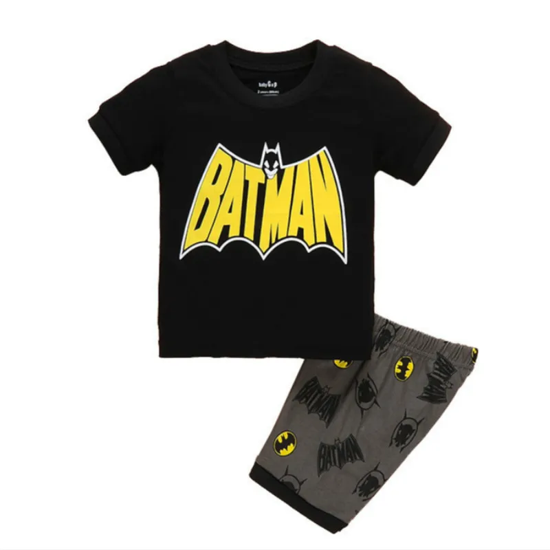 Детские пижамные комплекты Одежда для маленьких мальчиков и девочек милые пижамы с рисунком снов для маленьких мальчиков, хлопковая футболка с короткими рукавами и рисунком+ штаны комплекты из 2 предметов - Цвет: Batman 085