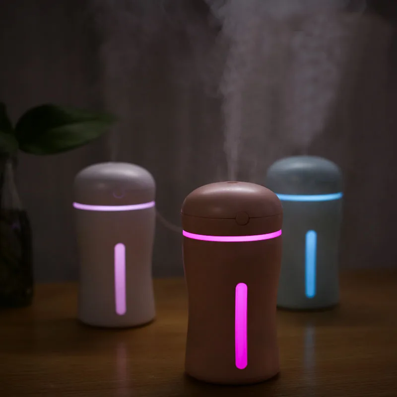 Car air freshener Heart Humidifier 3 in 1 Ultrasonic Air Purifier USB Fan Portable With LED Light Office Home Mist Maker