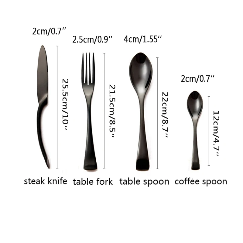 Black flatware set  (7)