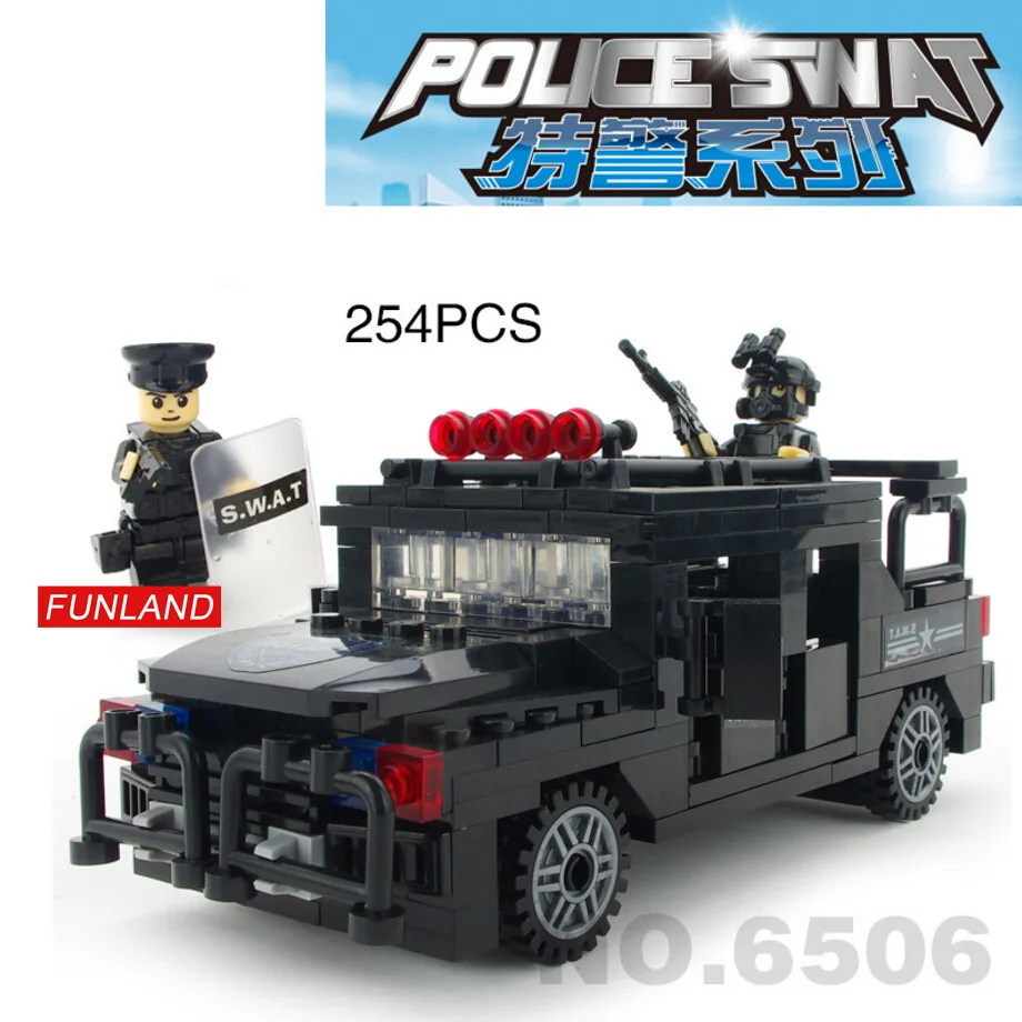Город супер полицейский командный блок пост Полицейский спецназ собака batisbrick minifigs вертолет Hummer Jeep бронированный автомобиль корабль кирпичная игрушка - Цвет: 6506