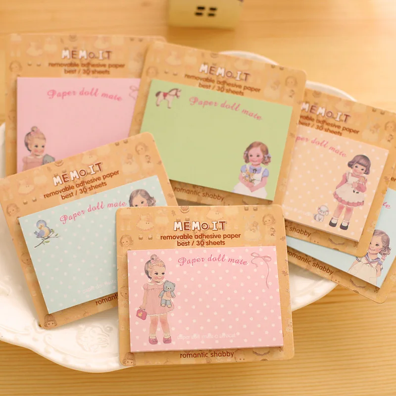 Cute Stationery Sticky Notes Cartoon Girl Kawaii Stickers