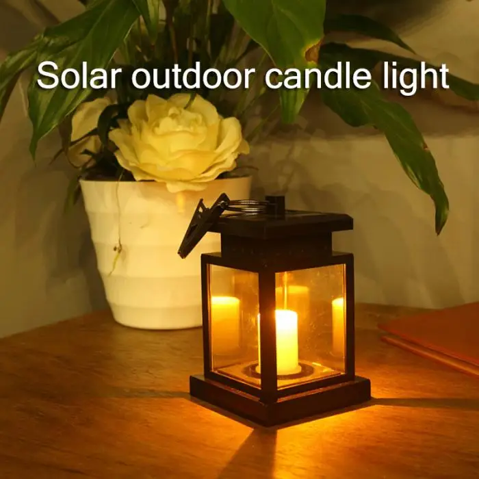Сад солнечной энергии Светодиодная лампа-свеча часы на цепочке свет Открытый Декор лампы ALI88