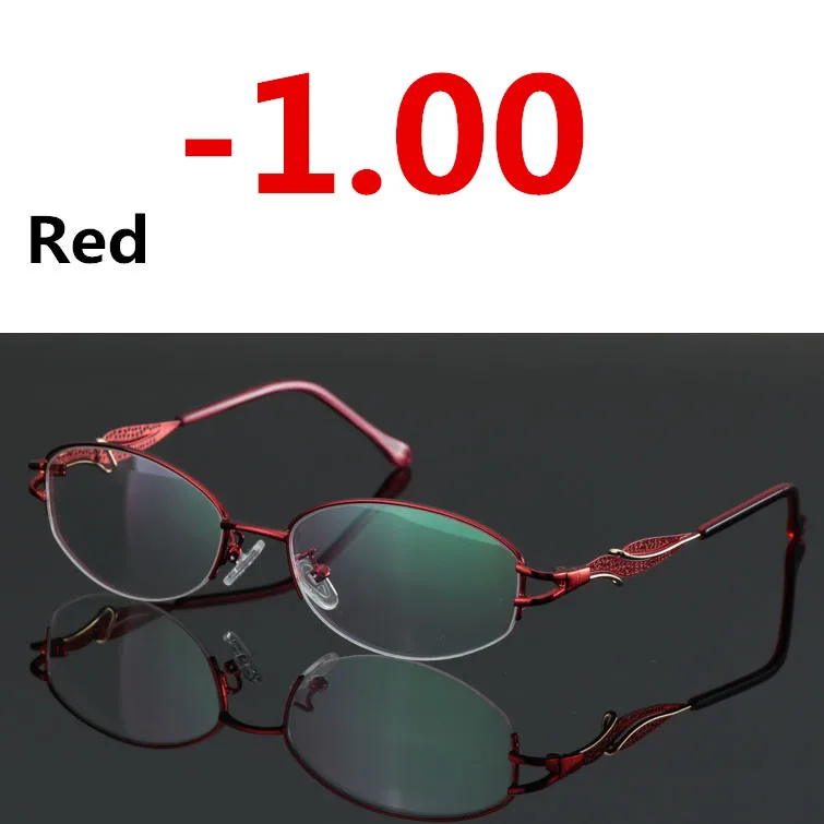 Fashion Sun Photochromic Myopia Eyeglasses Elegant Optical Women Finished Myopia Eyewear prescription Glasses Frame-1.0-4.0 - Цвет оправы: Red -1.00