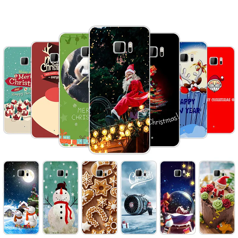 

5.7 " For HTC U Ultra Case Transparent TPU Case Cover Ultrathin Silicone Back Phone Christmas Day Cover for HTC Ocean Note Capa