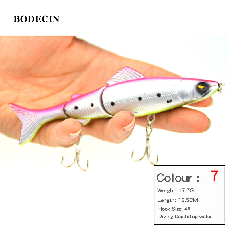 1pcs 127g 125mm Fishing Wobblers Lure Wobbler Lures Bait For Fish Peche 3 Segments Minnow Swimbait Hard Baits With Steel Ball (5)