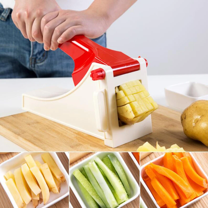 

ABS+Stainless Steel French Fries Cutters Potato Chips Strip Cutting Machine Maker Slicer Chopper Dicer Blades Kitchen Gadgets