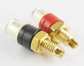 

4pcs copper amplifier speaker cable terminal for 4 mm banana plug