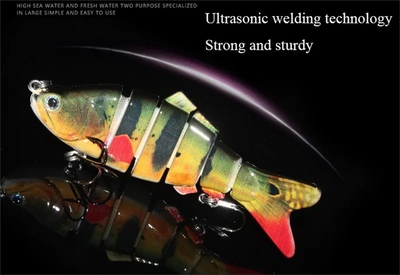 Hot Sale 6-Segment Fishing Lure 10cm 9 Colors 3D Eyes Fake Crankbaits (6)