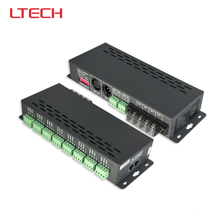 

LT-880 DMX-PWM CV Led Decoder;DC5-24V input;3A*24channel output for single color/bi-color/rgb led strip lights