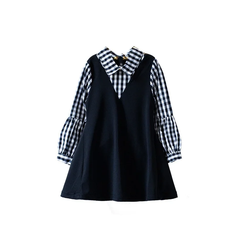 

Girls Dress 2017 New Autumn Brand Girls Clothes Long Sleevet Plaid Design Girls Children Clothing For 2-6Y