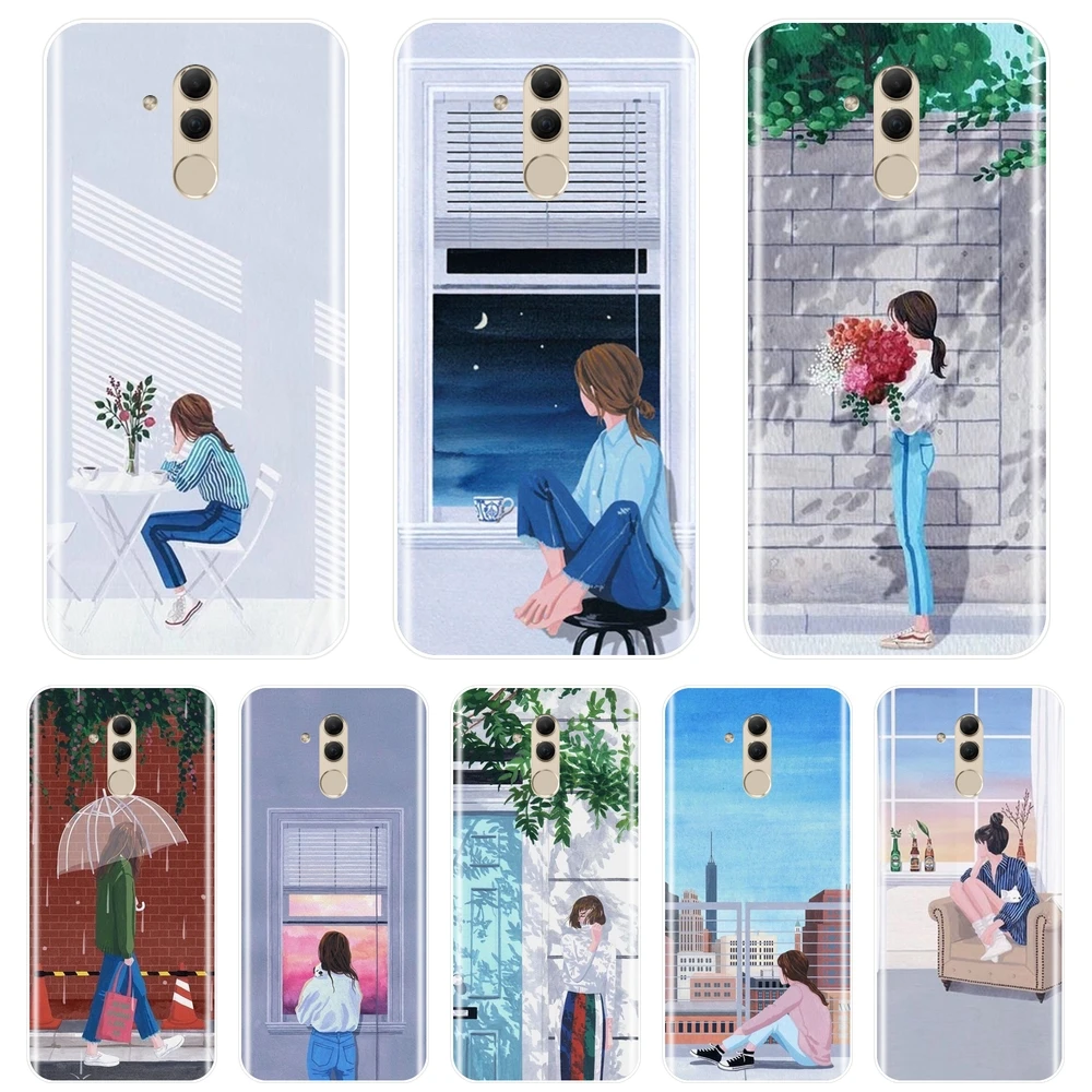 Задняя крышка из ТПУ для Huawei Mate 9 10 20 Pro силиконовый мягкий чехол Kpop Girl Корея Япония